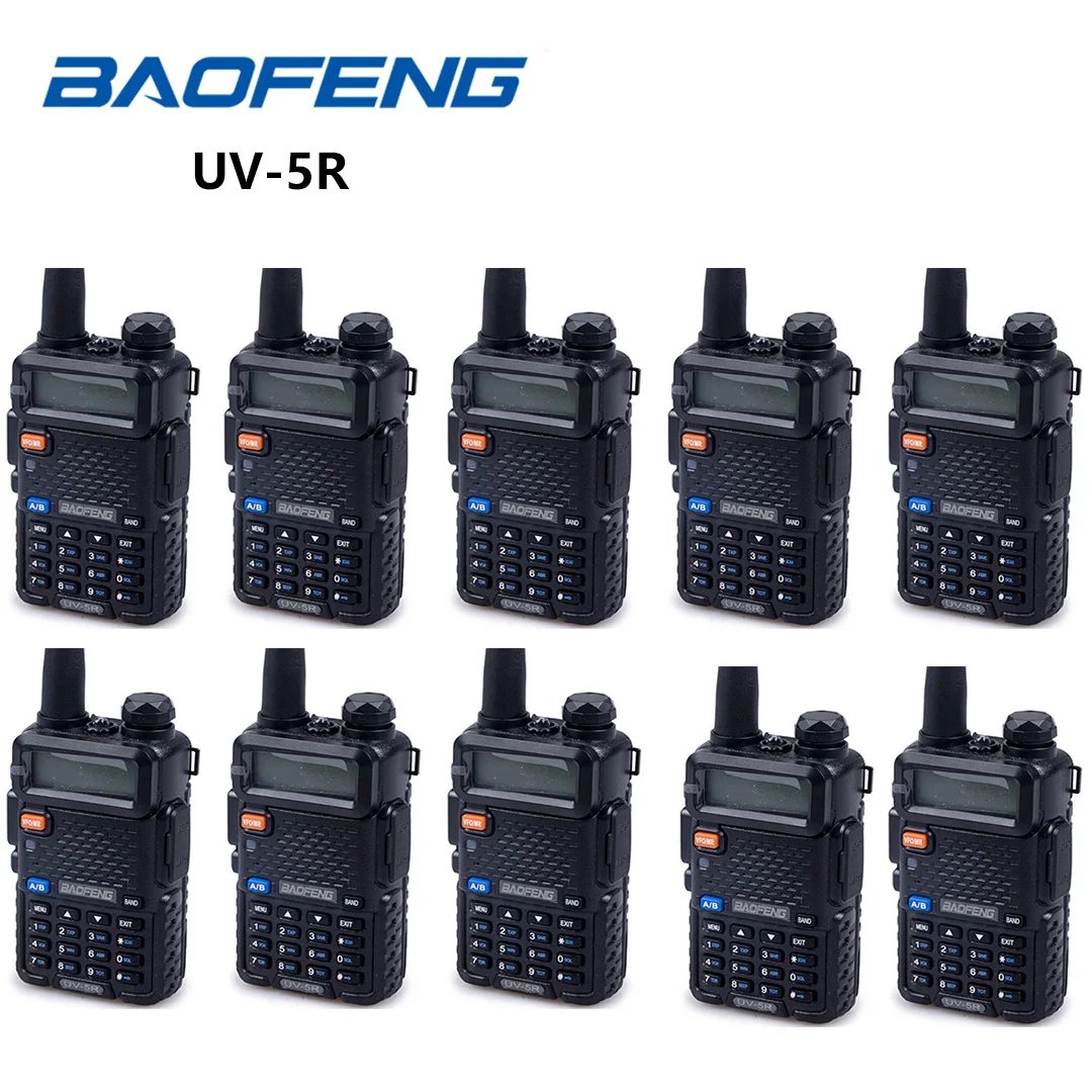 10PCS Baofeng UV-5R Walkie Talkie 5/8-Watt Zwei Weg Radio Dual Band VHF UHF Tragbare FM Versand von ES/PL