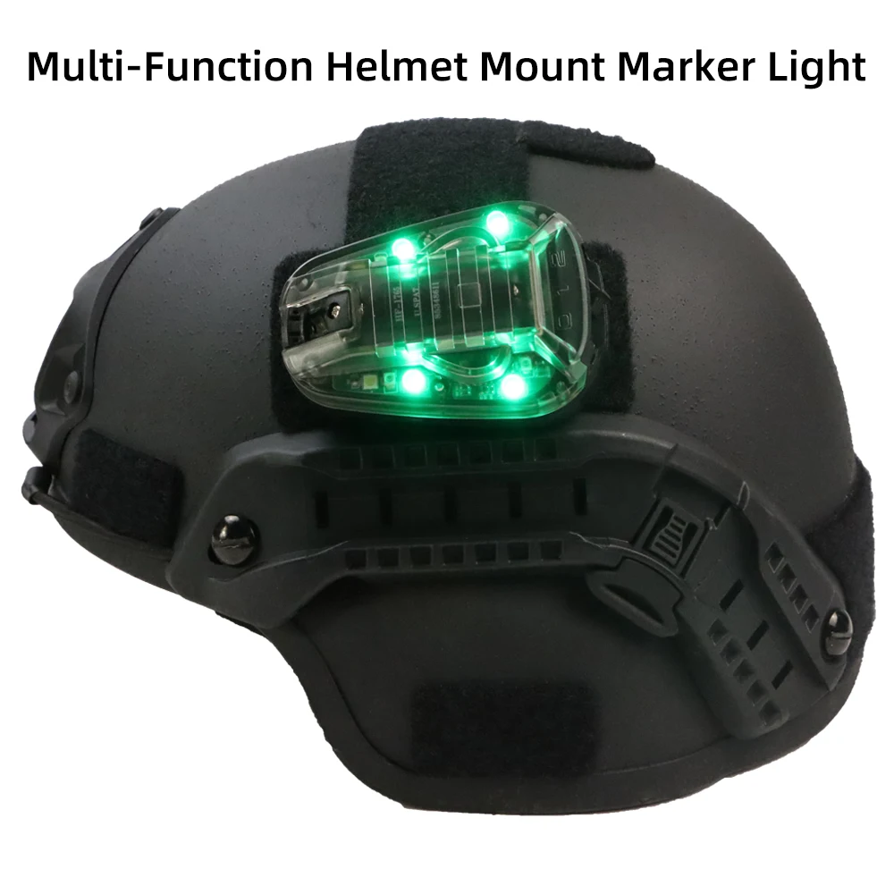 BOOIU-LED Luz de sinal do capacete tático, lanterna para esporte ao ar livre, estroboscópio IR, luz de sinal para sobrevivência, IFF