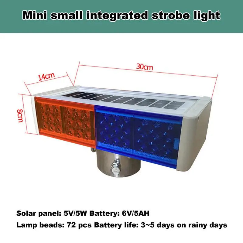 Solar Powered Strobe Light Waterproof Security Alarm Light Safety Signs Road Construction Signs Flash Traffic Lights Flicker