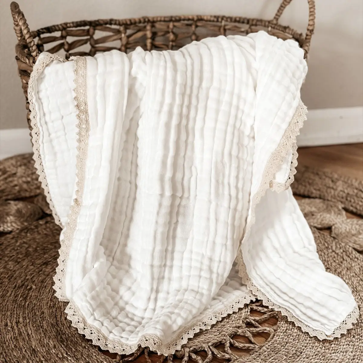 6 ชั้นผ้าฝ้ายไม้ไผ่เด็กรับผ้าห่มเด็กทารก Swaddle Wrap ผ้าห่มอุ่นผ้านวมผ้าปูที่นอน Muslin ผ้าห่มเด็ก