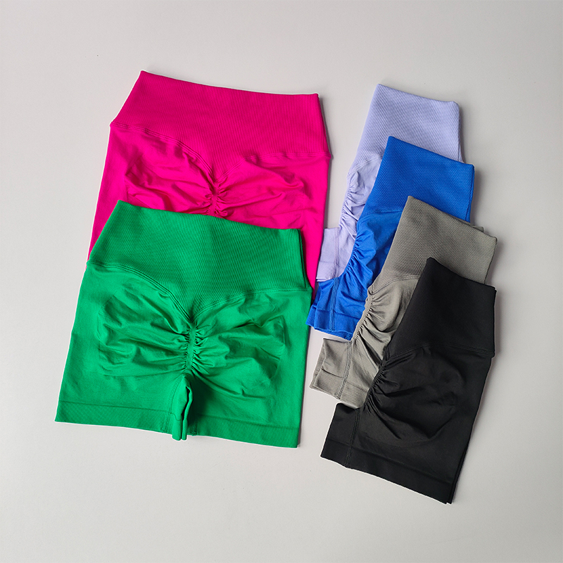 Pantalones cortos deportivos de cintura alta para levantamiento de cadera cruzada, ajustados, deportivos, para correr, glúteos de melocotón, pantalones de Yoga de secado rápido de tres piezas