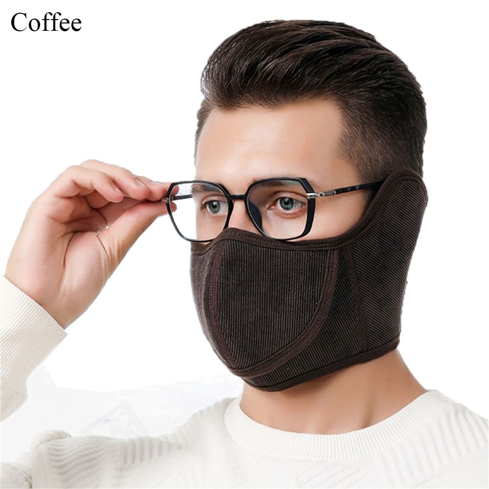 Модная теплая полумаска для лица, холодостойкая открытая дышащая крышка для рта, ветрозащитная вельветовая грелка для шеи, зима