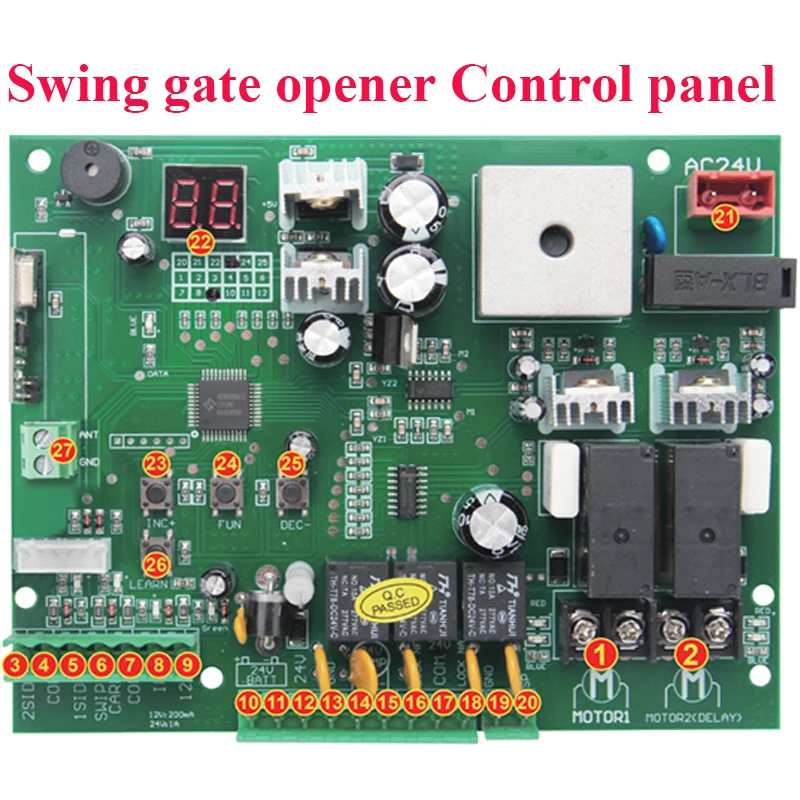 Đa Năng Loại 24V PCB Board Cho Tự Động Đôi Tay Xoay Cổng Dụng Cụ Mở Bảng Mạch Điều Khiển Bảng Điều Khiển Thông Minh Điều Khiển Hệ Thống Trung Tâm