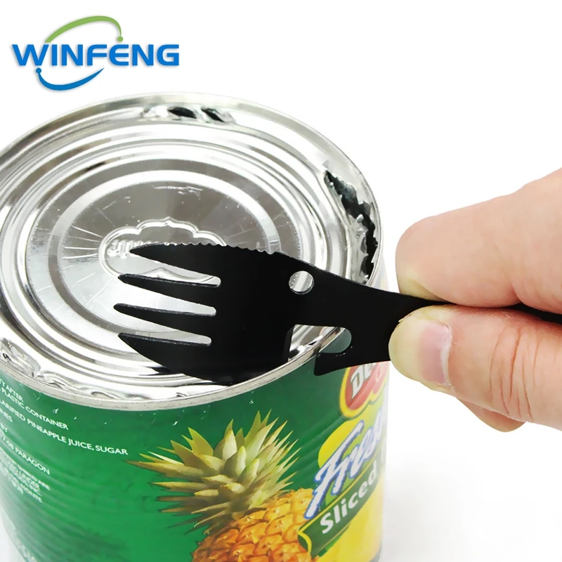 5 Trong 1 Cắm Trại Muỗng Nĩa Dụng Cụ Mở Nắp Chai Di Động Mở Có Thể Đa Năng Dụng Cụ Inox Tự Vệ Dao Cho Ngoài Trời