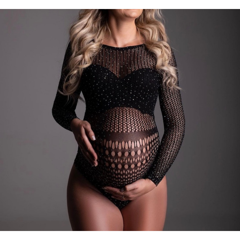 바디 슈트 라인 석 출산 여성 Photoshoot 섹시한 bodystocking 란제리