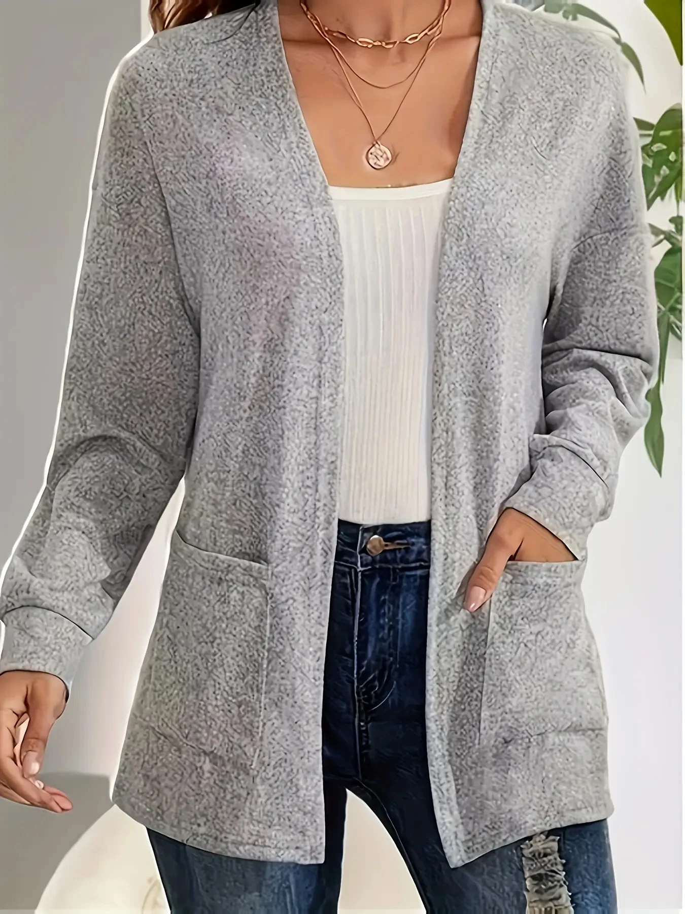 Herfst chic casual effen kleur zak dun plus size damesjasvest