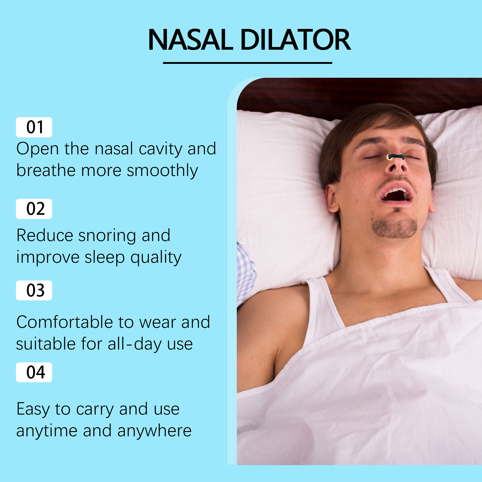 Magnetic Nasal Strips Anti Snoring Reduce Snoring Improve Sleep Quality Nasal Strip Snoring Solution Nasal Dilator Snore Stopper