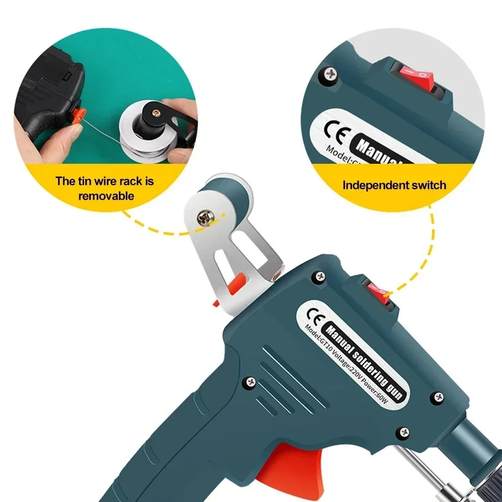 60W Automatic Electric Soldering Iron Tin Gun Hand-Held Internal Heating Automatically Send Tin Gun Welding Heating Repair Tools