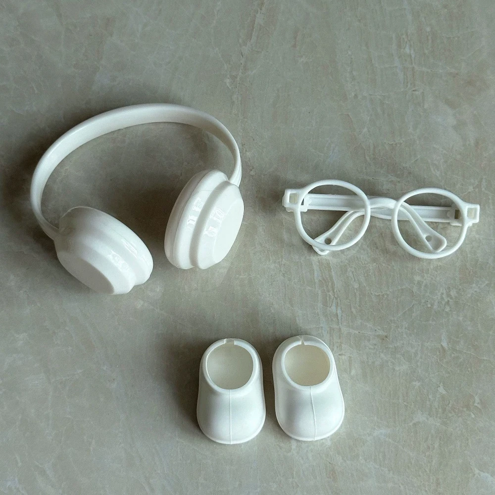Diy acessórios de boneca de pelúcia para labubu v1 v2 v3 sapatos sem lentes óculos elegante conjunto de fone de ouvido de plástico presente de aniversário sem bonecas