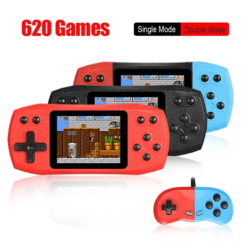 Console per videogiochi retrò integrata nel 620 giochi classici Lettore di giochi portatile portatile Console ricaricabile Uscita AV