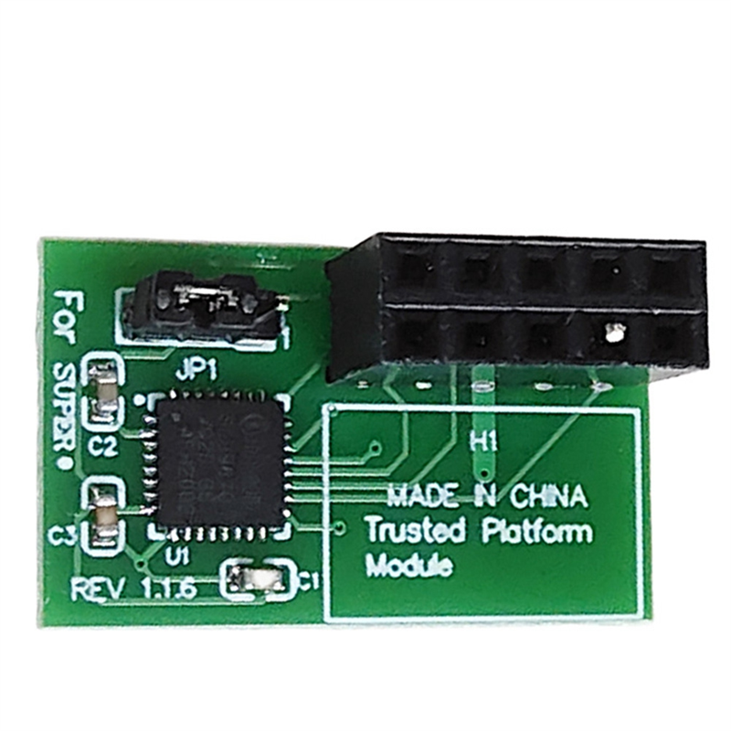 1 PC 10-poliges SPI TPM 2.0-Modul, grünes Modul, vertrauenswürdige Plattform für Supermicro AOM-TPM-9670H-A25R