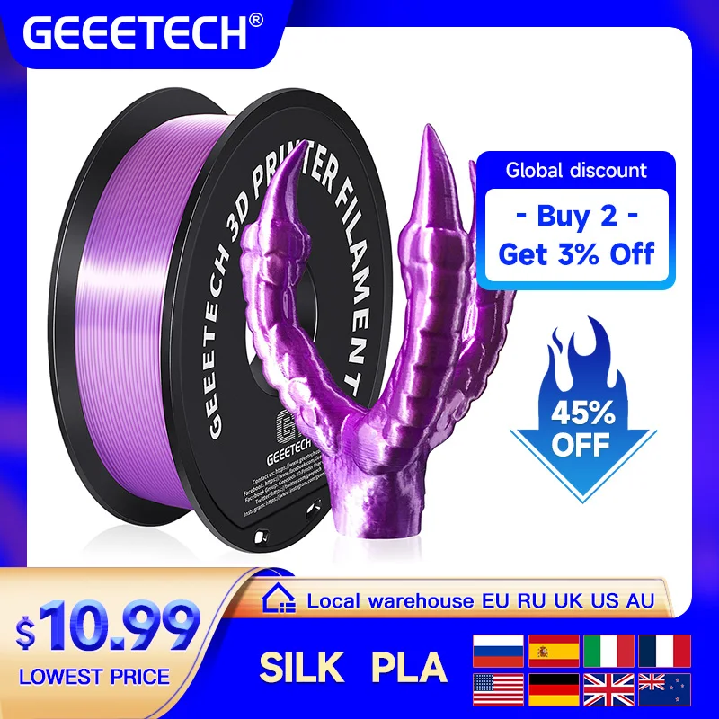 EEETECH 3d pla шелк пластик для 3д принтера нить пла 1 кг 1,75 мм катушка провод для материала 3D-принтера, безопасность, вакуумная упаковка, специальный цвет, без пузырьков, филамент для 3д принтера silk pla filament
