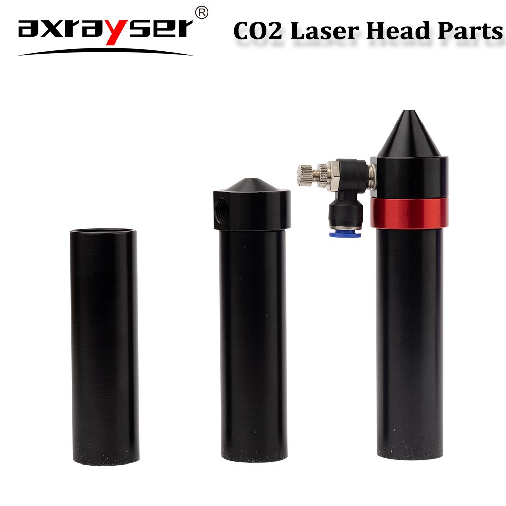 CO2 Laser Head Parts Air Nozzle Dia.20 FL 38.1/50.8/63.5/101.6mm Lens Tube Outer Diameter 25mm for CO2 Laser Engraving Machine