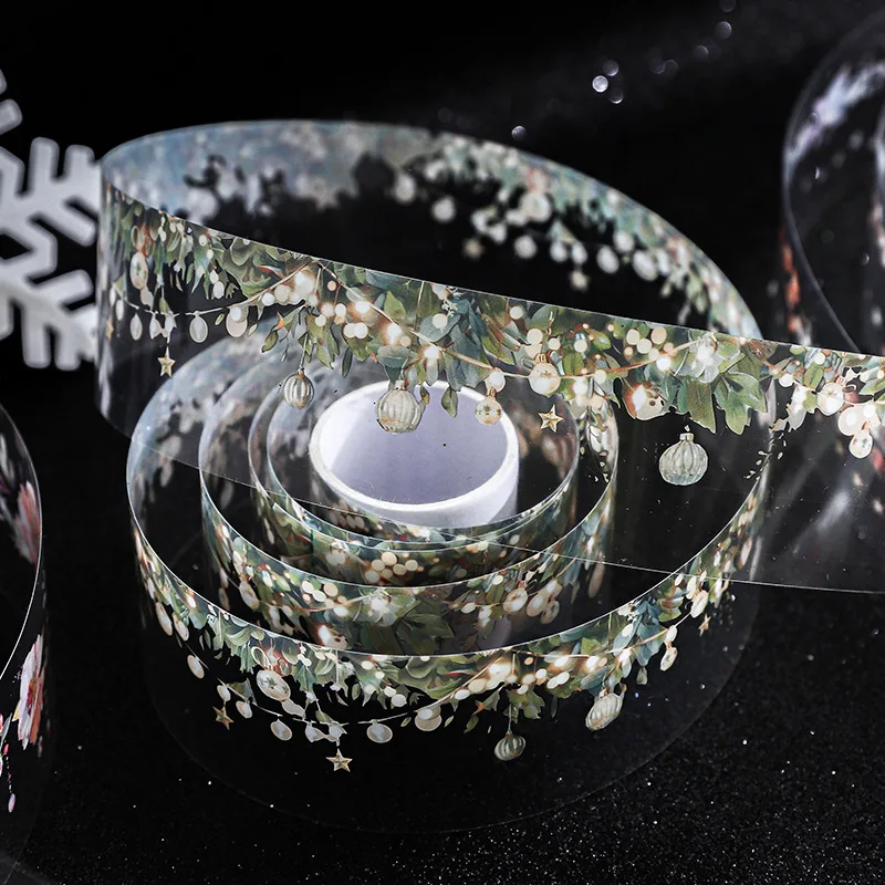 นายกระดาษ, Starry Lights Series เทป PET, คริสต์มาสขอบภูมิทัศน์เทปเต็นท์มือ DIY ตกแต่งภูมิทัศน์เทปหมุนเวียน
