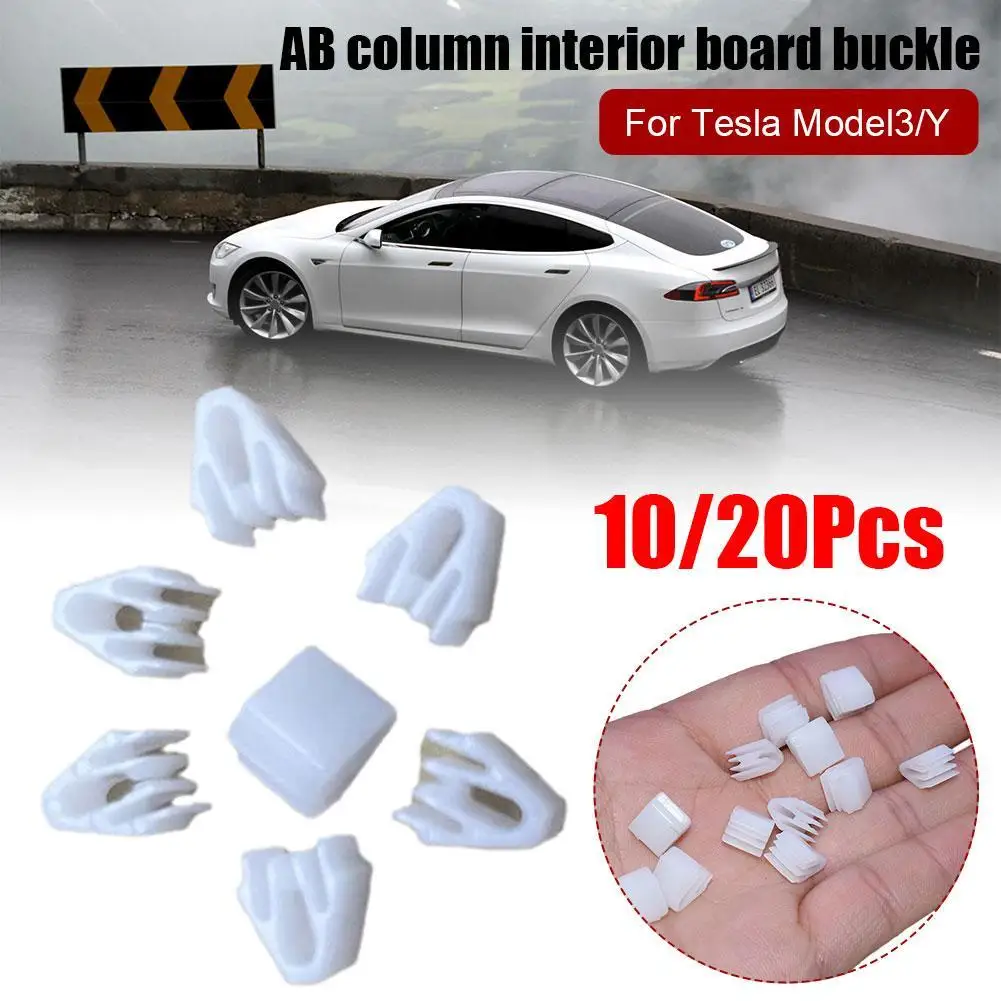 10/20 buah klip gesper plastik tetap Panel Trim ambang pintu navigasi pusat untuk Tesla Model Y