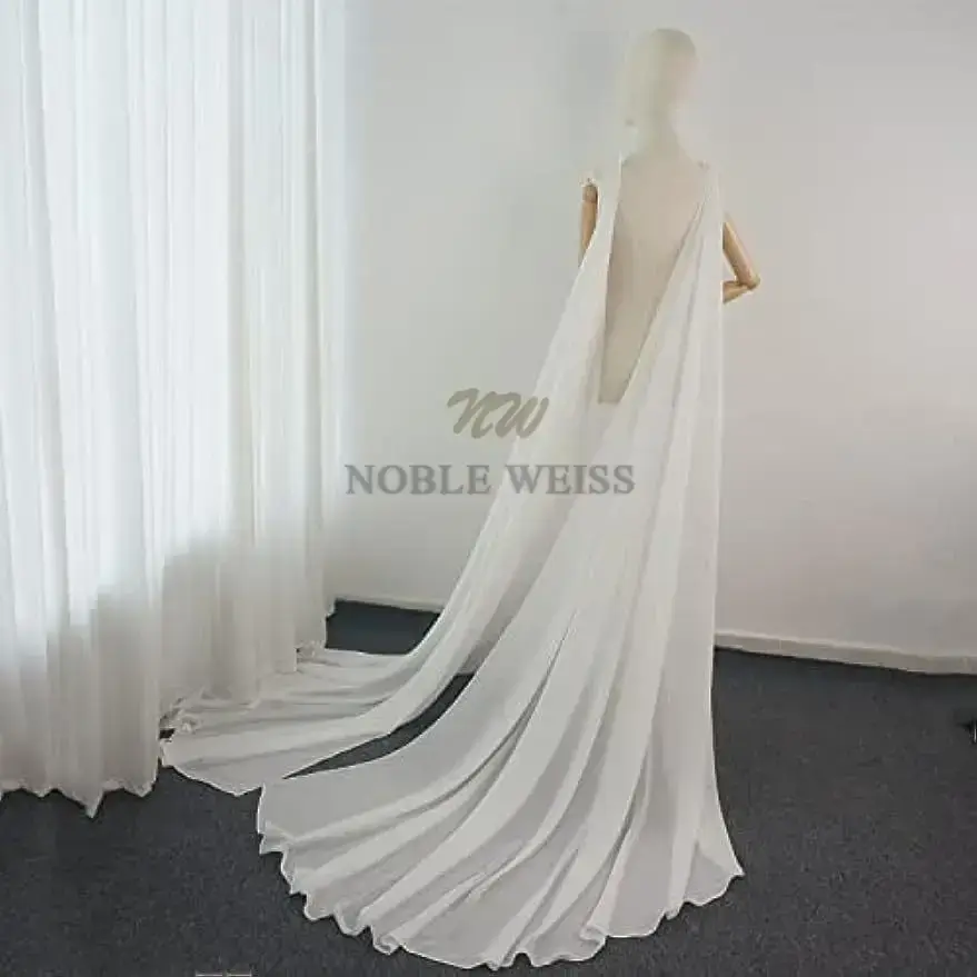 Entfernen Sie lange Schleppe, Drag Chiffon, Hochzeitskleid, Umhang, langer Schulterumhang, Brautwickel, individuell gestaltet