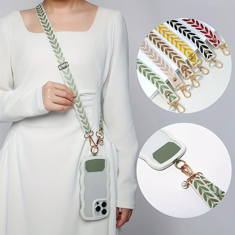 Cordón ajustable Universal para teléfono móvil para mujer, bandolera, correa para el cuello, colgante de perlas, cuerda antipérdida colgante