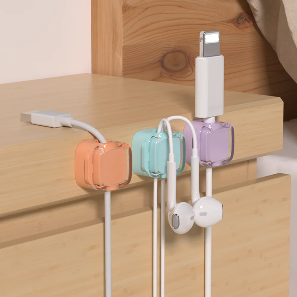 6 stücke Transparent Magnetische Kabel Prozessor Datenkabel Lagerung Handy Kabel Ladekabel Halter Desktop ohne Stanzen