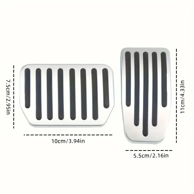 Futhope Auto-Fußpedal-Pads-Abdeckungen für Tesla Model 3 Y Highland 2021–2024, Litschi-Korn, Anti-Rutsch-Gaspedal, Bremssteun-Pedal