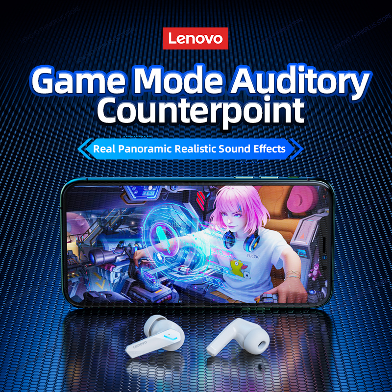Original lenovo gm2 pro 5.3 fone de ouvido bluetooth sem fio fones baixa latência chamada hd modo duplo gaming headset com microfone