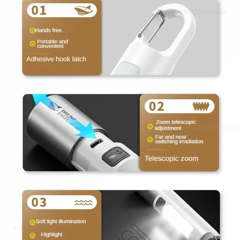 Xiaomi-linterna de luces fuertes para exteriores, linterna de emergencia para acampar, hogar, alto brillo, multifuncional, recargable con luz lateral