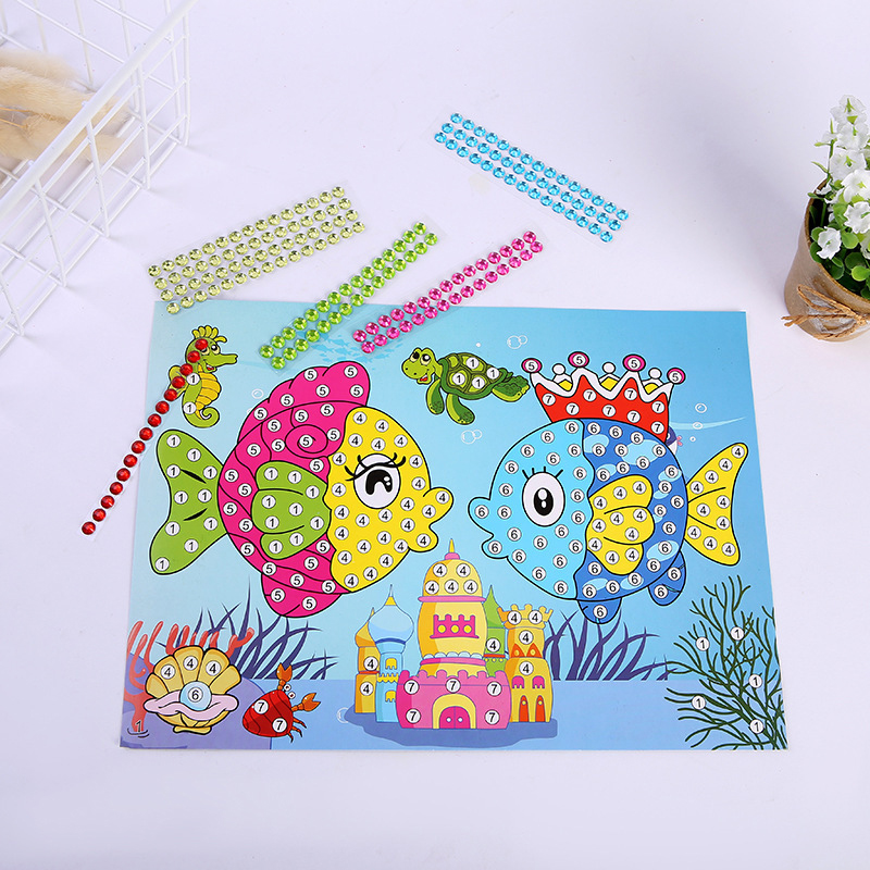 Kinder Cartoon Diamant Malerei handgemachte DIY farbige Graffiti Handwerk Aufkleber Kindergarten Jungen Mädchen Geschenke