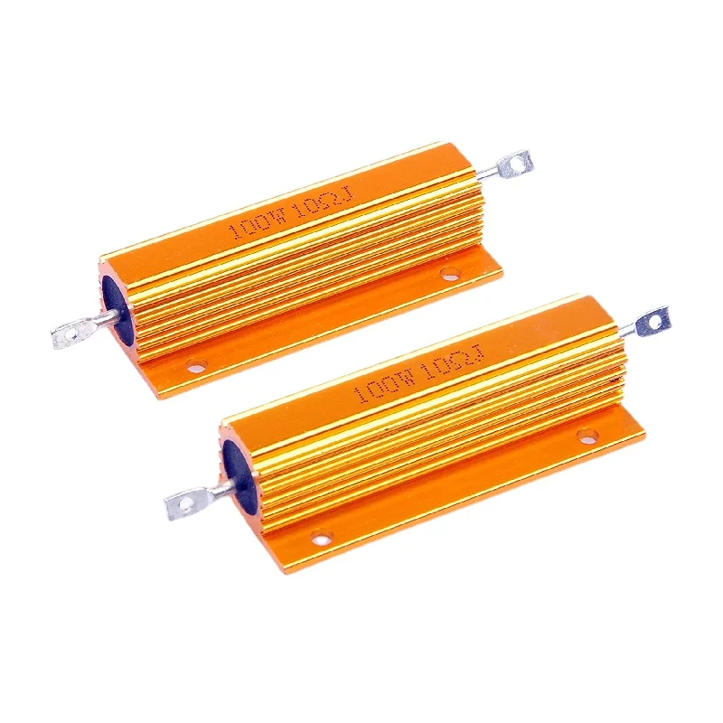 NEW Aluminum Power Metal Shell Case Wirewound Resistor 50W 100W 0.01R~100K 1 3 4 6 8 10 20 200 500 1K 10K Ohm RX24 Resistance