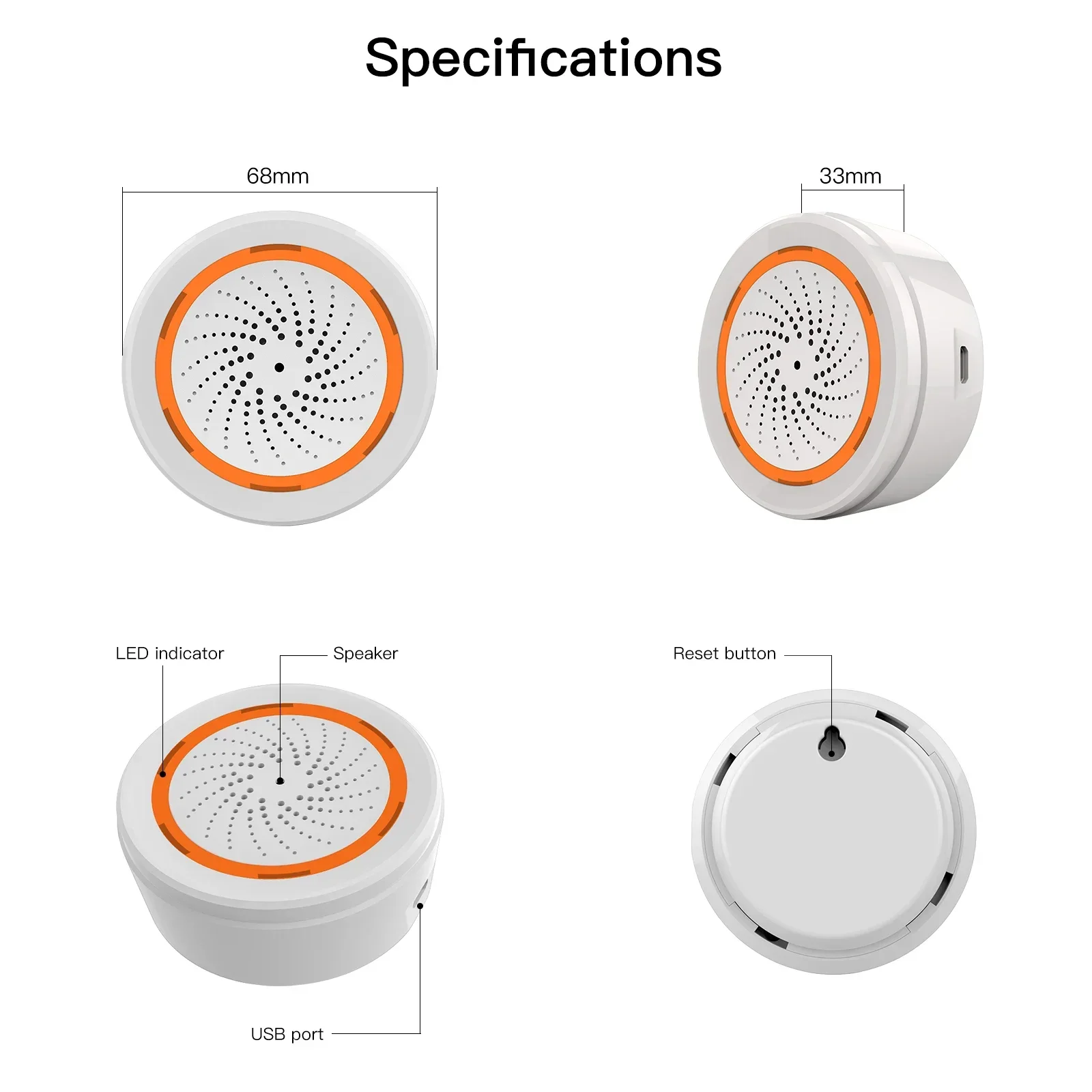 MOES Tuya ZigBee Smart Sound und Licht Sirene Sensor 90dB Smart Life Sirene Home Security System Tuya Gateway Hub, verwendet mit Alexa