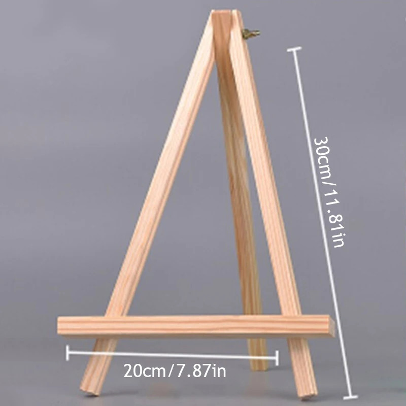 Children Painting Craft Holder Folding Tripod Wood Mini Easel Frame Desktop Triangle Display Stand Name Card Stand Holder