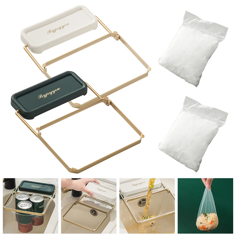 Faltbare Waschbecken Sieb Mesh Tasche Stehen Küche Waschbecken Filter Rack Abfall Müll Net Regal Einweg Müll Mesh Tasche Küche Gadge