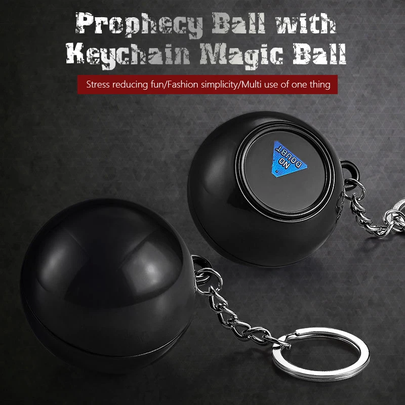 Prophecy Ball ความเครียดบรรเทาแบบพกพา Fortune Telling Decision Maker Key แหวน Magical คําตอบ Ball Key ผู้ถือเกมของขวัญของที่ระลึก