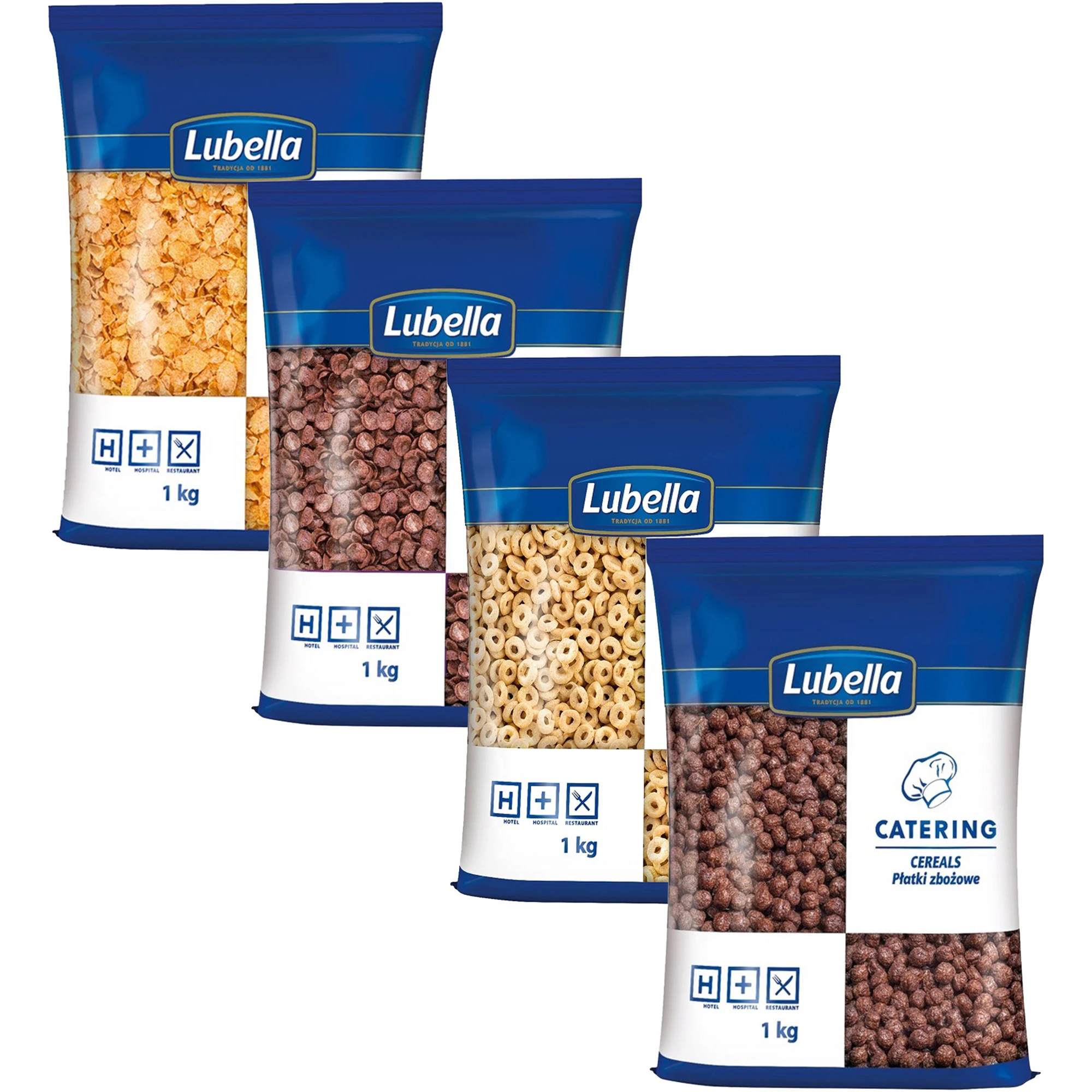Lubella Catering płatki śniadaniowe mix smaków 1kg x 4 sztuki