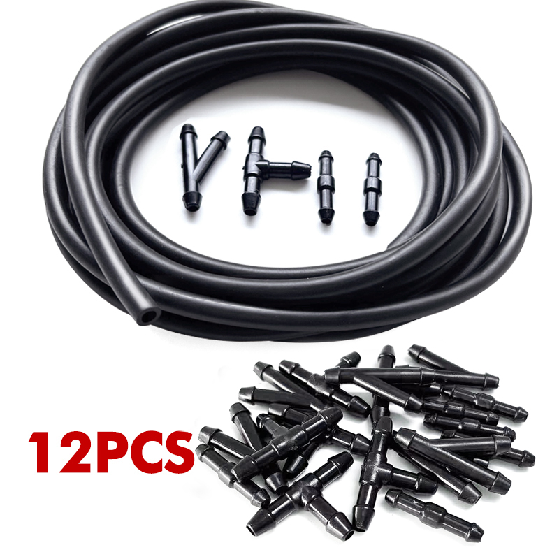 Шланг для омывателя лобового стекла автомобиля с комплектом разъемов, Т-образная трубка, разветвитель трубы, универсальная насадка, соединитель для шланга