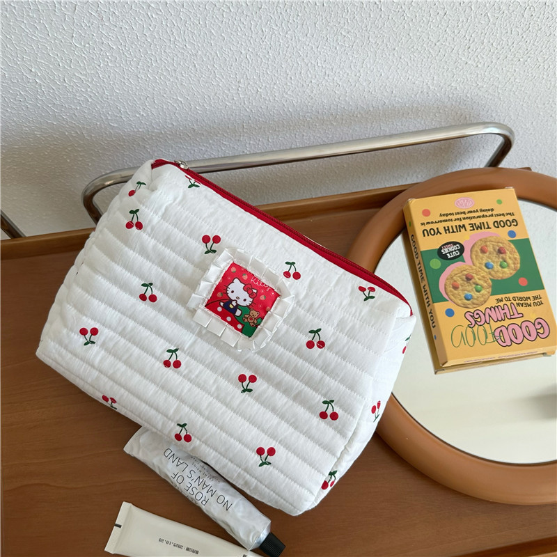 Kawaii Cartoon Hellokitty Make-up Tas Set Schattig Meisje Reizen Grote Capaciteit 3-delige Opbergtas Handtas Mode Geschenken