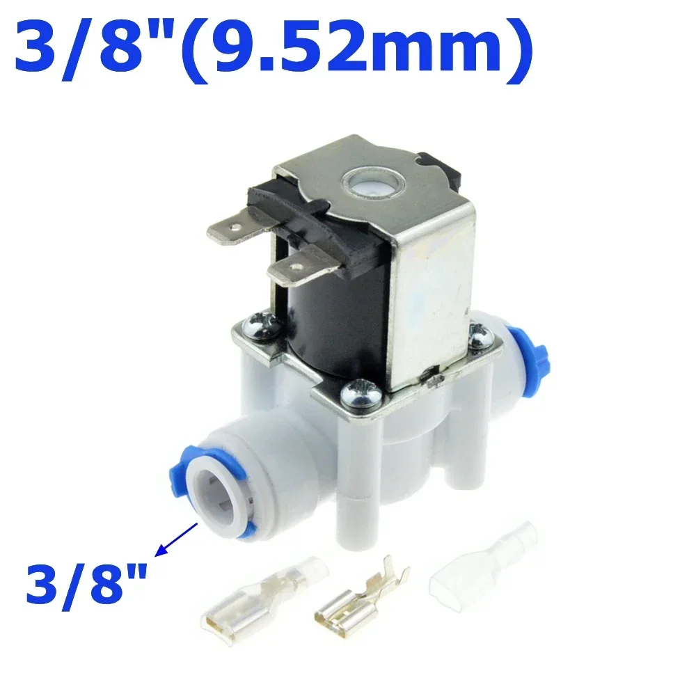 ไฟฟ้าพลาสติกSolenoidวาล์ว 12V 24V 220Vปกติปิด 1/4 "3/8" ท่อQuick Conntection ROน้ําระบบReverse Osmosis