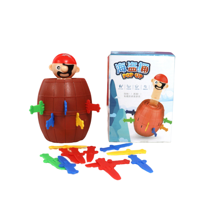 Engraçado pirata barril brinquedo sorte jogo saltando piratas balde espada facada brinquedo complicado família jogos interativos competitivo pk brinquedo presente