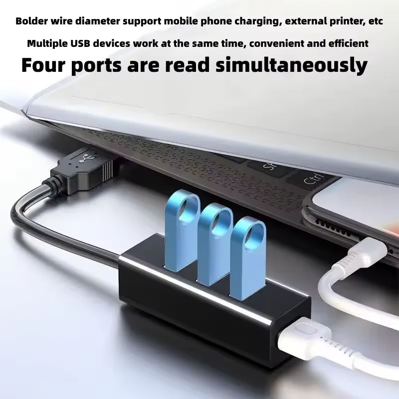 Hub USB Multi Expander Hub USB Splitter Voedingsadapter Hoge snelheid 4-poorts in één voor pc-computeraccessoires