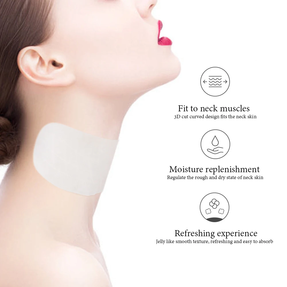 10 pçs bioaqua anti-rugas máscara de pescoço hidratante brilho endurecimento cuidados com a pele colágeno pescoço máscaras produtos de cuidados com a pele coreanos