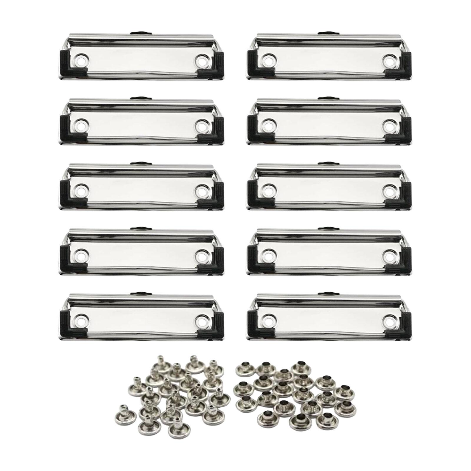 10 Pieces Clipboard Clamps Heavy Duty Spring Loaded Hardware Document Board Clips for Daily Use Class School Stationery Supplies
