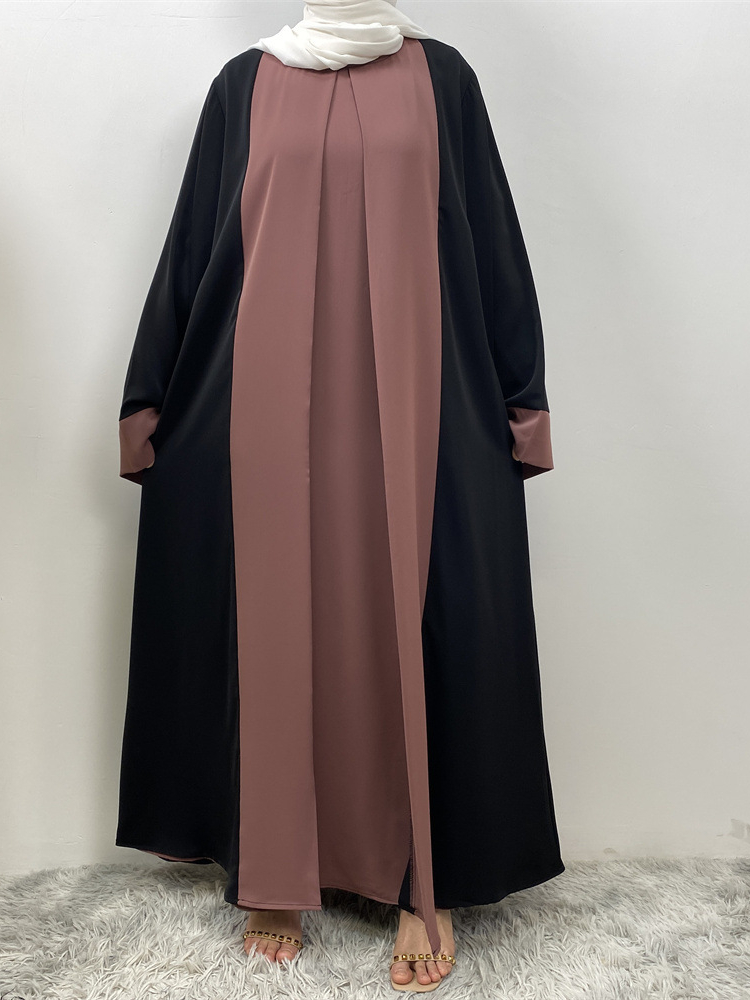 Vestido de fiesta musulmán Eid para mujer Ramadán Abaya falso vestido largo de 2 piezas Marruecos Vestidos Largos Dubai Turquía bata Jalabiya 2024