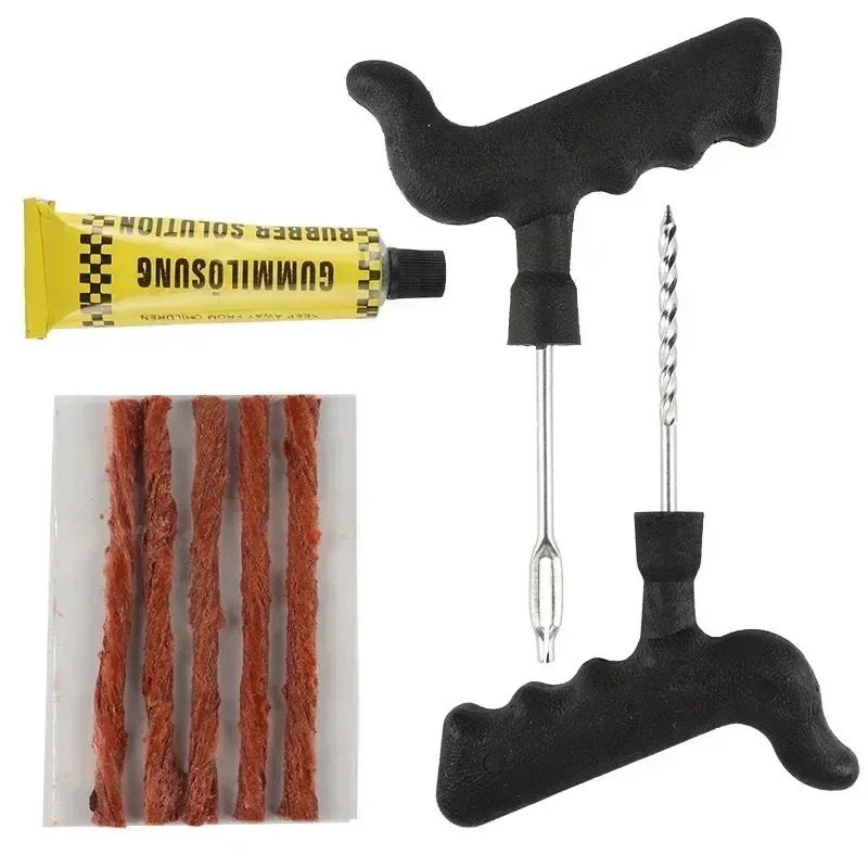 ยางรถซ่อมชุดเครื่องมือพร้อมแถบยางยางแบบไม่มียางเจาะ Studding ปลั๊กชุดรถจักรยานยนต์จักรยานรถบรรทุกอุปกรณ์ซ่อม