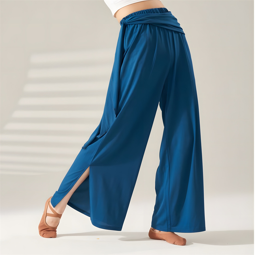 Frauen Lose Modern Dance Hosen Weiche Yoga Klassische Tanzen Ballett Ausbildung Breite Bein Hose Yoga Kleidung Hohe Taille Kordelzug