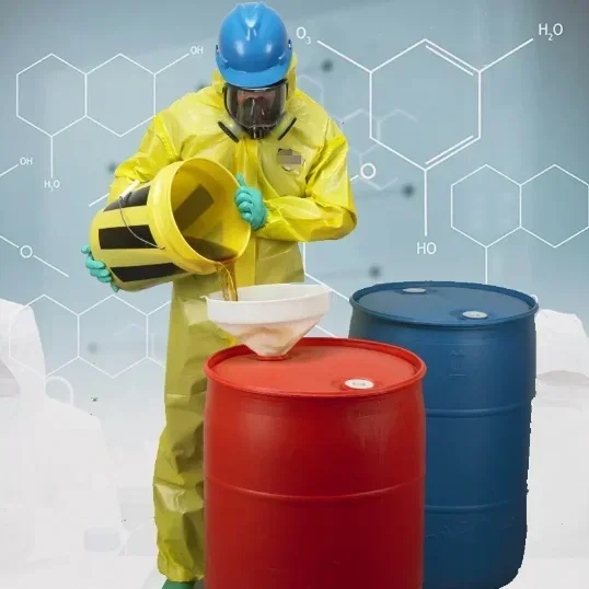 Macacão de trabalho químico de uma peça, roupas de proteção, líquido químico perigoso, ácido sulfúrico e proteção resistente a álcalis