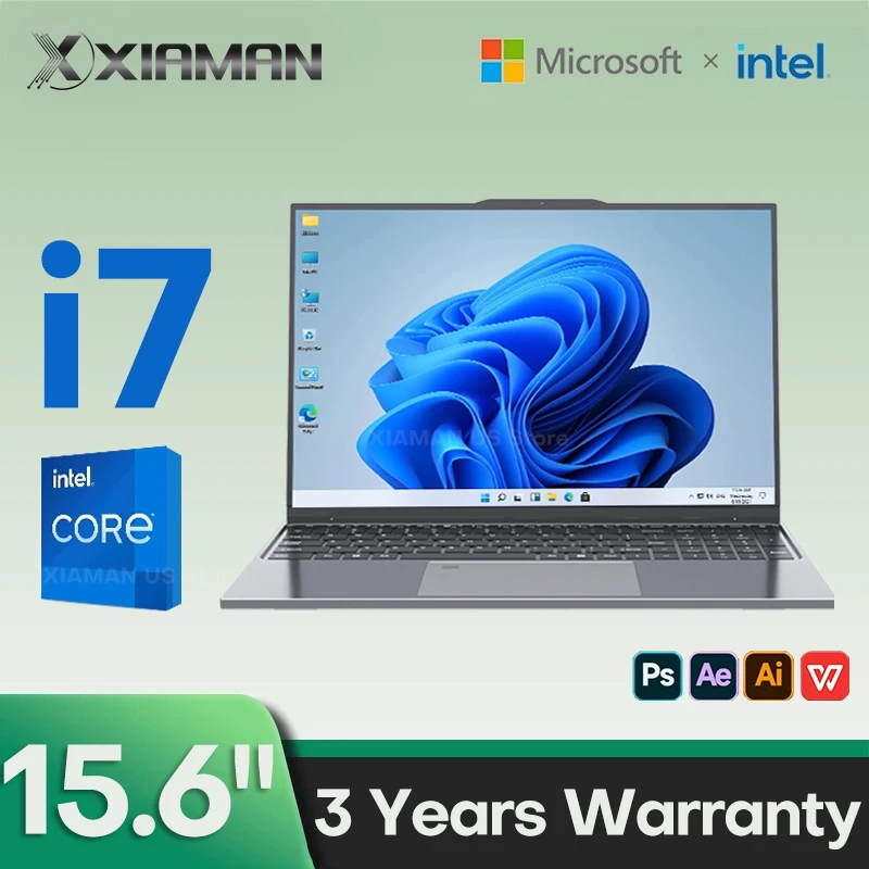 Computadora portátil de 15,6 pulgadas Intel Core i7 6500U Windows 11 Pro 16GB DDR4 512GB 1TB SSD portátil Notebook PC Gamer portátiles para juegos