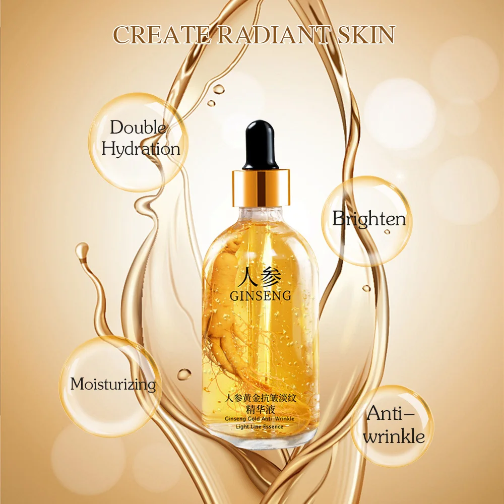Essenza di Ginseng polipeptide olio essenziale Anti-età oro polipeptide essenza antirughe stringere la pelle sciolta ridurre le linee sottili