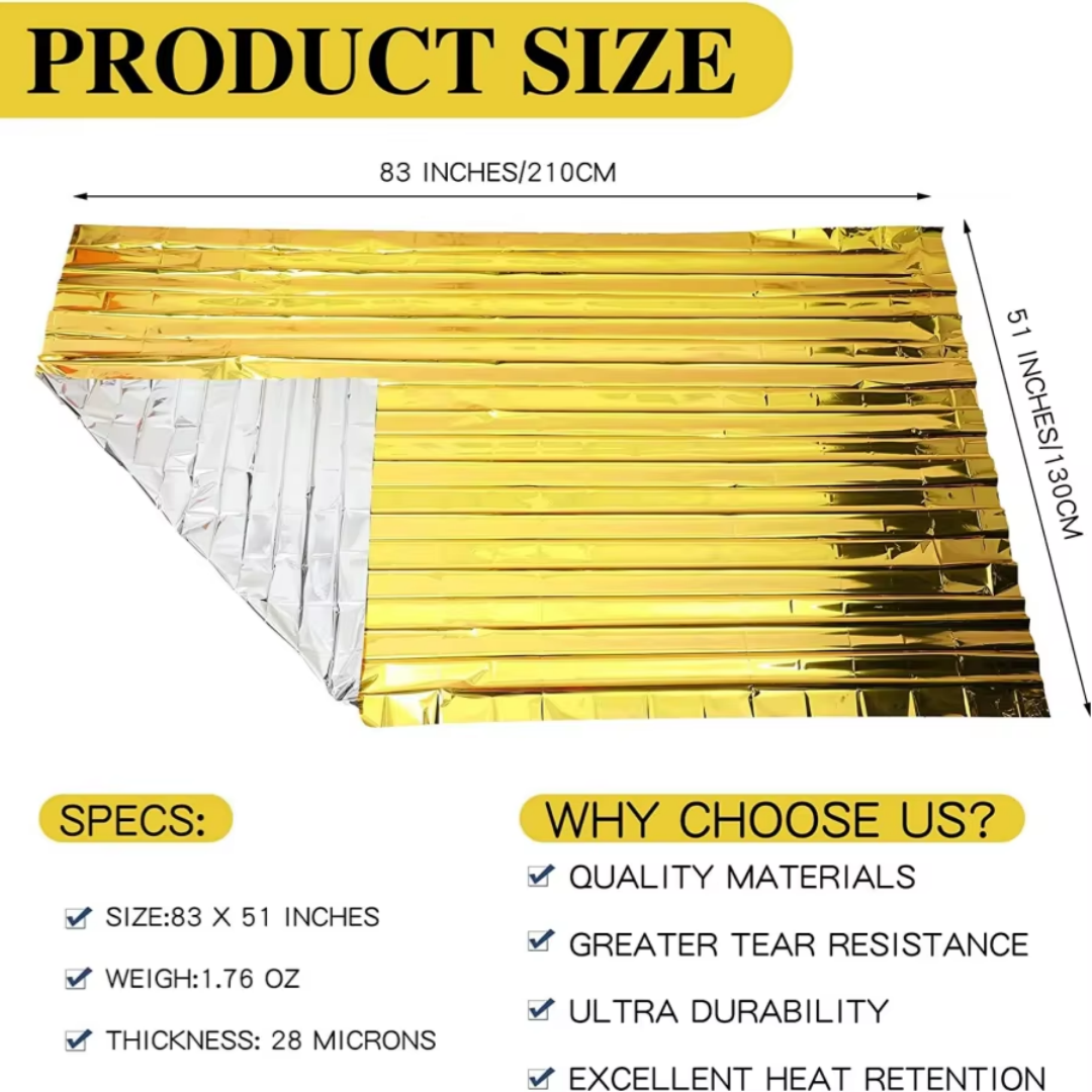 15-1Pcs Notfall Thermische Decke Falten Wasserdicht Winddicht Sonnenschirm Rettungs Decke Outdoor Überleben Erste Hilfe Camping Matte Pad