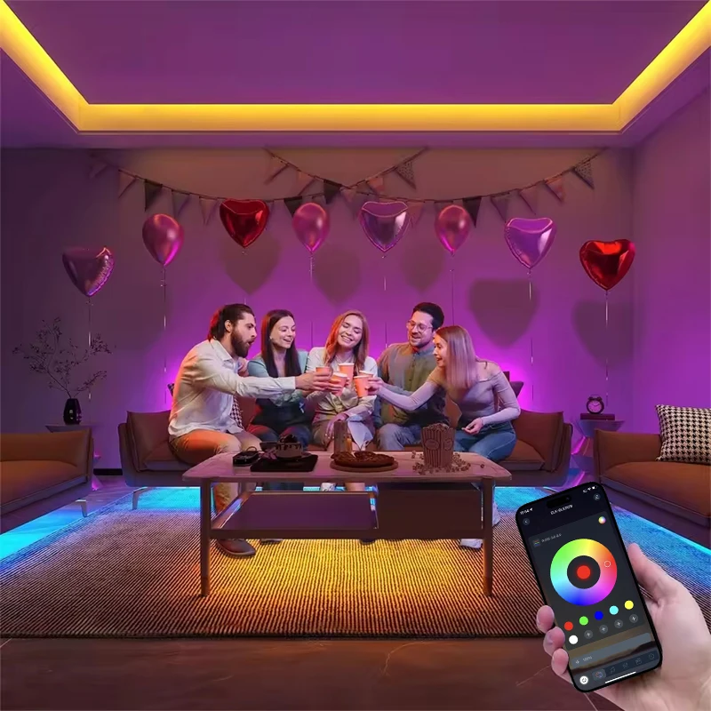 USB 5V Led Strip Light 5050 RGB Led Tape Bluetooth Wifi App Remote Control LED Room Light TV Backlight Strip Light Self-adhesive
