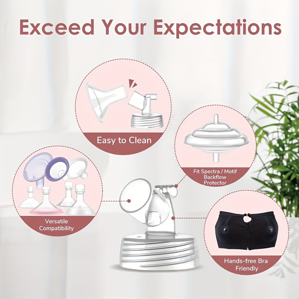 2-teiliger Flansch, kompatibel mit Spectra-Milchpumpenzubehör, abnehmbares Baby-Stillzubehör, Teile in Lebensmittelqualität