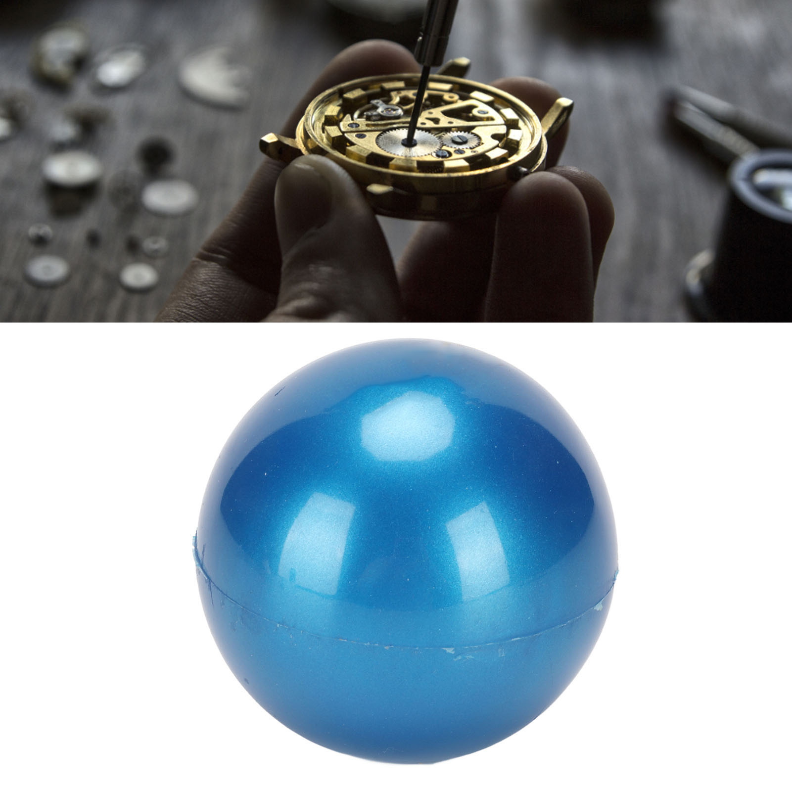 Boîtier de montre boule ouverte bleue, 7cm de diamètre, caoutchouc Durable, sûr, fiable, Portable, boule de Friction pour outil de réparation professionnel