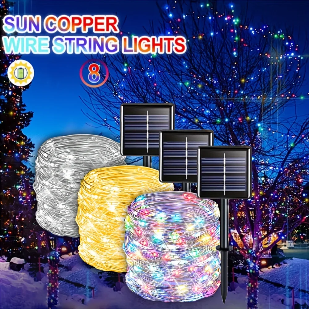 Solar String Light 300/200/100/50 LED Fairy Light Outdoor Waterproof Copper Wire Twinkle Lamp For Home Garden Christmas Decor